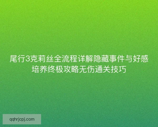 尾行3克莉丝全流程详解隐藏事件与好感培养终极攻略无伤通关技巧